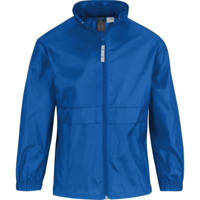 B&C Regenjas - kinderen - blauw - sirocco windjas - nylon