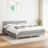 Boxspring met matras stof lichtgrijs 180x200 cm