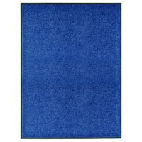 vidaXL Deurmat wasbaar 90x120 cm blauw