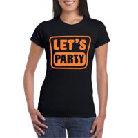 Bellatio Decorations Verkleed shirt voor dames - lets party - zwart - glitter - carnaval/themafeest 2XL  - - thumbnail