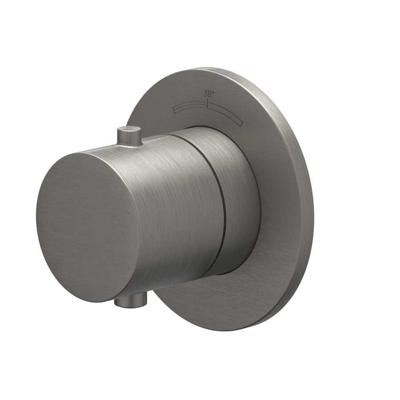 Afbouwdeel IVY Bond Inbouwthermostaat Symmetry Met Rond Rozet Geborsteld Metal Black PVD IVY