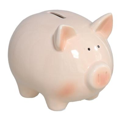 Spaarvarken - roze - keramiek - 13 x 17 x 13 cm - spaarpot varken - spaarpot
