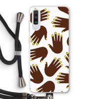 Hands dark: Samsung Galaxy A70 Transparant Hoesje met koord