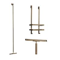 Douche accessoiresset SaniClear Antique | Met wissers en shampoohouder | Verouderd messing