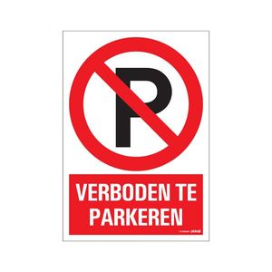 Bord Verboden te parkeren - 230x330 mm.