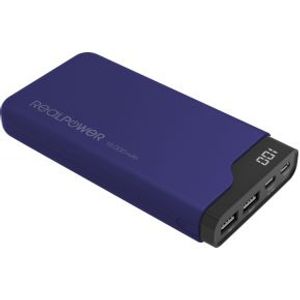 RealPower PB-15000C Navy Blue powerbank 15000 mAh Zwart, Blauw