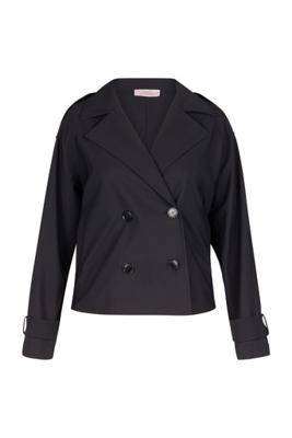 Cato bonded trenchcoat - black - 13541