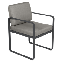Fermob Bellevie dining armchair tuinstoel Anthracite - Grey taupe