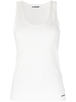 Jil Sander logo-print cotton tank top - Blanc