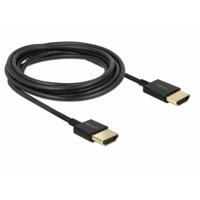 Delock 85117 HDMI-kabel HDMI Aansluitkabel HDMI-A-stekker 0.25 m Zwart Vergulde steekcontacten, 4K UHD, Verdraaid, Afgeschermd (drievoudig)