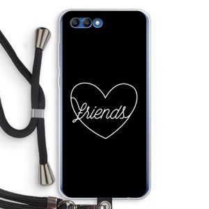 Friends heart black: Honor 10 Transparant Hoesje met koord