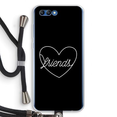 Friends heart black: Honor 10 Transparant Hoesje met koord