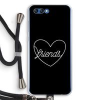 Friends heart black: Honor 10 Transparant Hoesje met koord