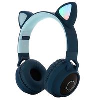 Opvouwbare Bluetooth Cat Ear-hoofdtelefoon voor kinderen - Groen - thumbnail