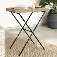 Dienbladtafel inklapbaar 65x40x75 cm poly rattan beige - thumbnail