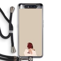 I drink wine: Samsung Galaxy A80 Transparant Hoesje met koord