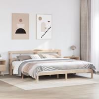 Bedframe met hoofdbord massief grenenhout 180x200 cm