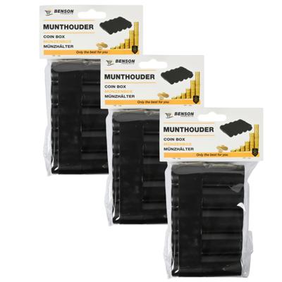 Benson munthouder - 3x - geschikt voor 5 muntsoorten - 13 x 12 cm - compact en handig in gebruik Benson munthouder - 3x - geschikt voor 5 muntsoorten - 13 x 12 cm - compact en handig in gebruik