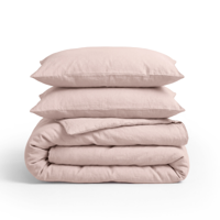 Dekbedovertrek Linnen Uni - Zacht Roze - Lits-Jumeaux (240x220 Cm) - Roze Linnen - Effen - Primaviera Deluxe - Dekbed-Discounter.nl