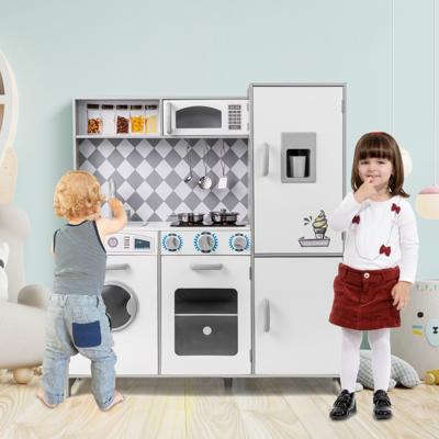 Speelkeuken voor Kinderen Vanaf 3 Jaar Ijsmachine Fornuis Wasmachine Oven Magnetron Keukengerei Licht en Geluid Set Keukenaccessoires