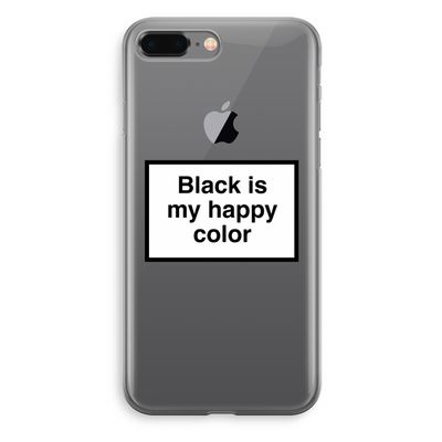 Black is my happy color: iPhone 8 Plus Transparant Hoesje