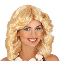 Verkleedpruik voor dames - blond - diva - jaren 70 - feestpruik - foute feest pruik