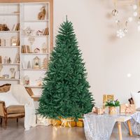 225 cm Kerstboom Onverlichte Kunstmatige Scharnierende Volledige Boom Premium PVC Douglas Boom met 2254 Toppen Groen