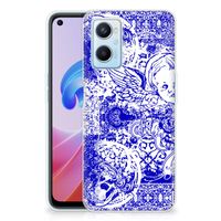 Silicone Back Case OPPO A96 | OPPO A76 Angel Skull Blauw - thumbnail