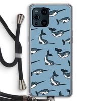 Narwhal: Oppo Find X3 Transparant Hoesje met koord