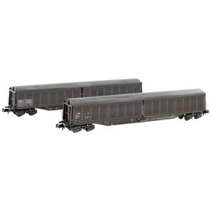 Hobbytrain H23440 N set van 2 schuifwandwagens Habils van de SBB