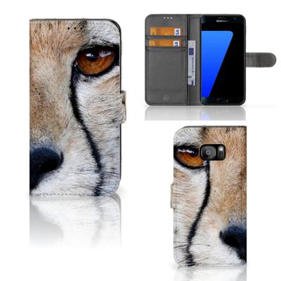 Samsung Galaxy S7 Edge | Telefoonhoesje | Met pasjeshouder | Cheetah