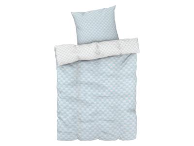 LIVARNO home Satijnen dekbedovertrek 140 x 200 cm (Bloemen/blauw/wit)