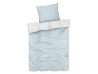 LIVARNO home Satijnen dekbedovertrek 140 x 200 cm (Bloemen/blauw/wit)