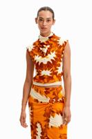 Gedrapeerd T-shirt tie-dye - ORANGE - L - thumbnail