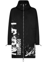 DSQUARED2 logo-print hooded coat - Noir - thumbnail