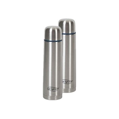 Set van 2x stuks RVS thermosfles / isoleerfles 350 ml