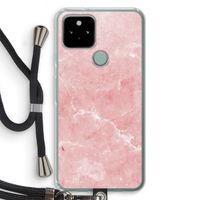 Roze marmer: Pixel 5 Transparant Hoesje met koord