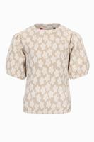 LOOXS Little Zomer top meisjes jaquard bloemen - beige