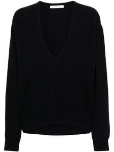 LEMAIRE pull en laine mélangée à col v - Noir