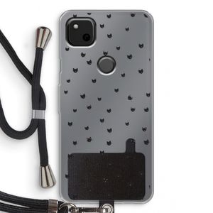 Kleine kattenkopjes: Pixel 4a Transparant Hoesje met koord