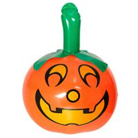 Opblaasbare pompoen decoratie - oranje - 46 cm -opblaas - Halloween versiering