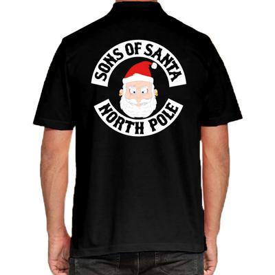 Foute kerst trui poloshirt - Sons of Santa North Pole - voor heren - zwart - kerstkleding Foute kerst trui poloshirt - Sons of Santa North Pole - voor heren - zwart - kerstkleding