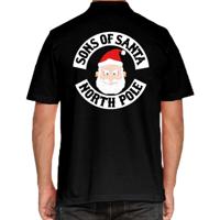 Foute kerst trui poloshirt - Sons of Santa North Pole - voor heren - zwart - kerstkleding