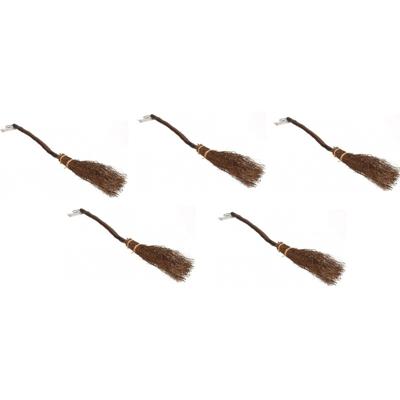 Heksen bezem van 89 cm - 5x - Halloween versiering/decoratie - Verkleedaccessoires voor heksen
