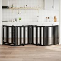 VidaXL Hondenhek inklapbaar 4 panelen 320 cm populierenhout zwart