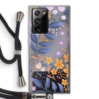 Flowers with blue leaves: Samsung Galaxy Note 20 Ultra / Note 20 Ultra 5G Transparant Hoesje met koord