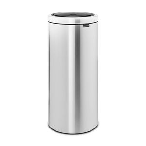 Brabantia Touch Bin Flat Top afvalemmer 30 liter met kunststof binnenemmer - Matt Steel