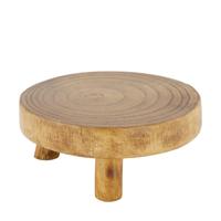 Dienblad hout op voet Ø19,5x8cm