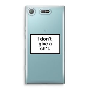 Don't give a shit: Sony Xperia XZ1 Compact Transparant Hoesje