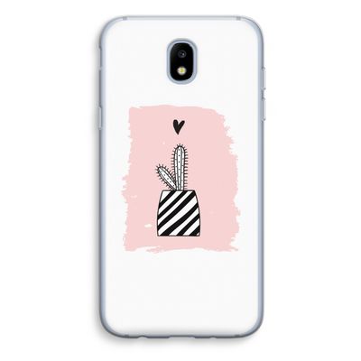 Zwart-wit cactus: Samsung Galaxy J5 (2017) Transparant Hoesje